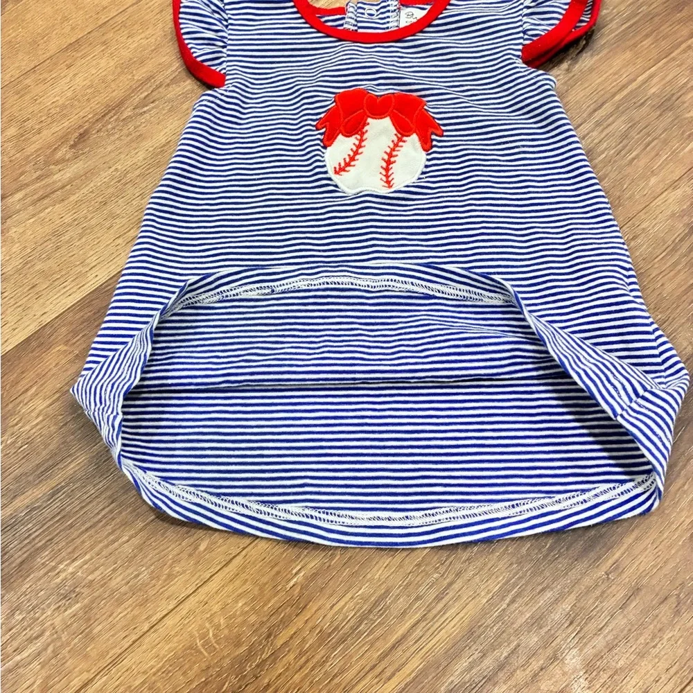 Blended Spirit Blue & White Baseball Dress Sports Summer Outfit 6m - Picture 6 of 12